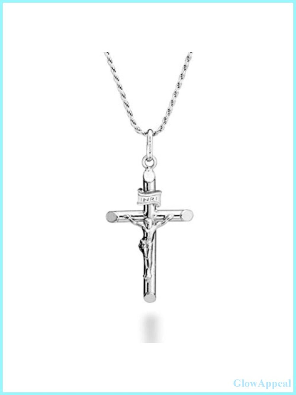 Italian 925 Sterling Silver Crucifix Pendant Necklace 18in